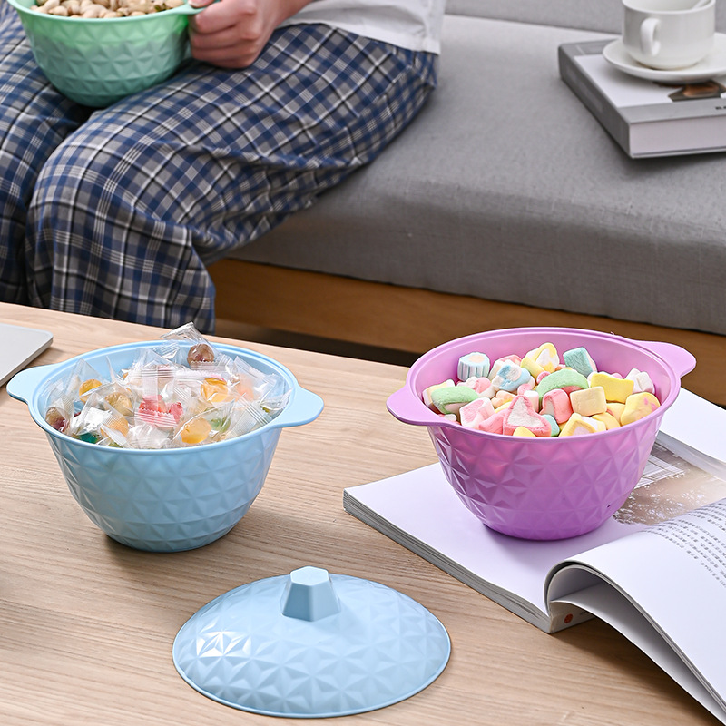 New round Retro Candy Dish Candy Box Flower Fruit Plate Food Storage Snack Storage Jar with Lid Tureen