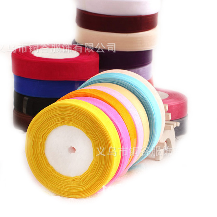 For Cross-Border E-Commerce Transparent Ribbon Bow Organza Tape 2.5 Color Ribbons
