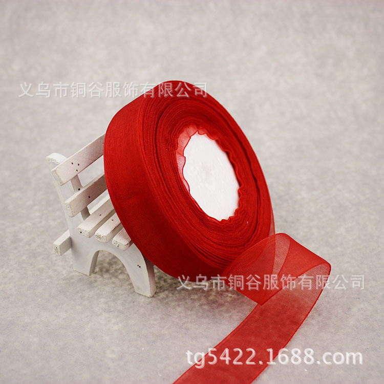For Cross-Border E-Commerce Transparent Ribbon Bow Organza Tape 2.5 Color Ribbons