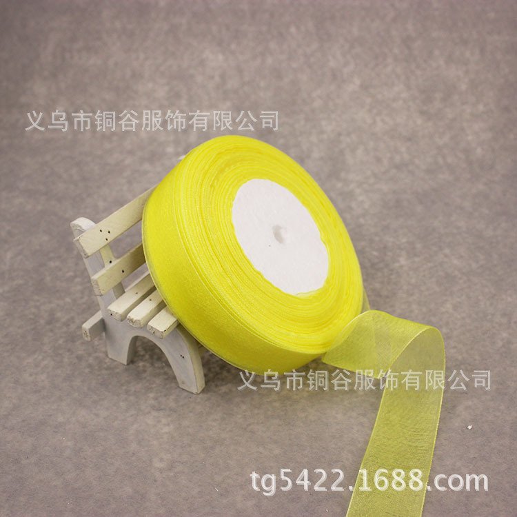 For Cross-Border E-Commerce Transparent Ribbon Bow Organza Tape 2.5 Color Ribbons