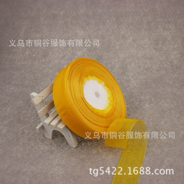 For Cross-Border E-Commerce Transparent Ribbon Bow Organza Tape 2.5 Color Ribbons
