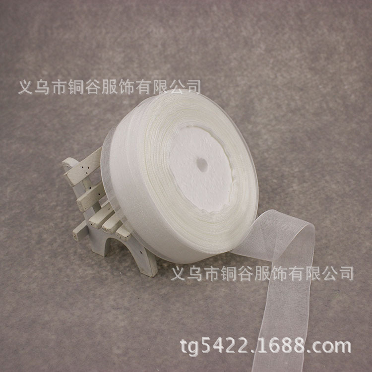 For Cross-Border E-Commerce Transparent Ribbon Bow Organza Tape 2.5 Color Ribbons