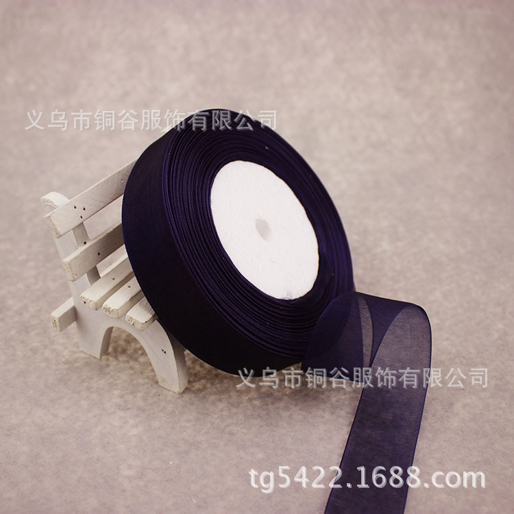 For Cross-Border E-Commerce Transparent Ribbon Bow Organza Tape 2.5 Color Ribbons