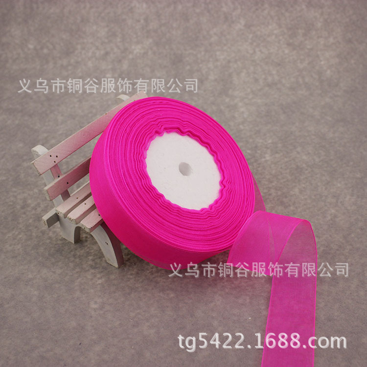 For Cross-Border E-Commerce Transparent Ribbon Bow Organza Tape 2.5 Color Ribbons