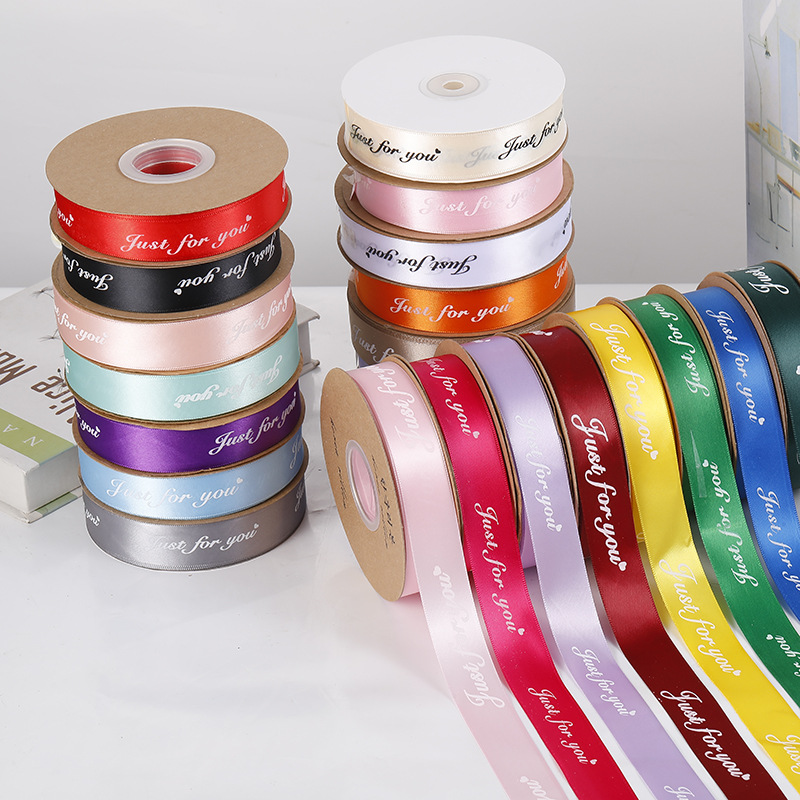 Ribbons 2.5cm Flowers Packing Ribbon Cake Box Gift Box Floral Ribbon Baking Printing English Fruit Tied 