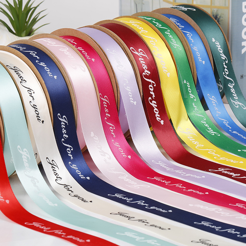 Ribbons 2.5cm Flowers Packing Ribbon Cake Box Gift Box Floral Ribbon Baking Printing English Fruit Tied 