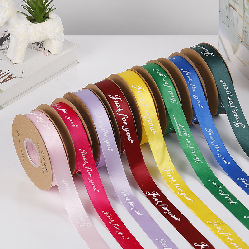 Ribbons 2.5cm Flowers Packing Ribbon Cake Box Gift Box Floral Ribbon Baking Printing English Fruit Tied 