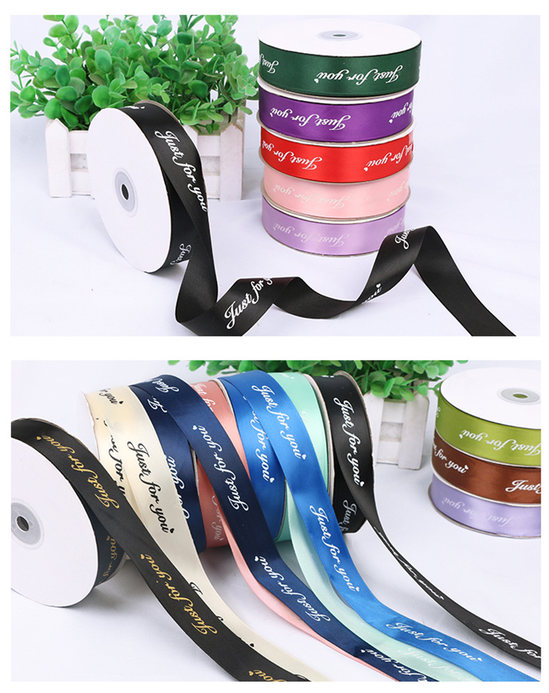 Ribbons 2.5cm Flowers Packing Ribbon Cake Box Gift Box Floral Ribbon Baking Printing English Fruit Tied 