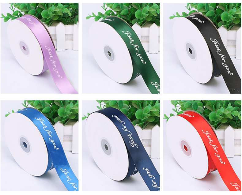 Ribbons 2.5cm Flowers Packing Ribbon Cake Box Gift Box Floral Ribbon Baking Printing English Fruit Tied 