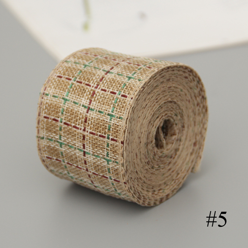 6cm Christmas Decoration Iron Wire Iron Wire Ribbon Burlap Roll Ribbons