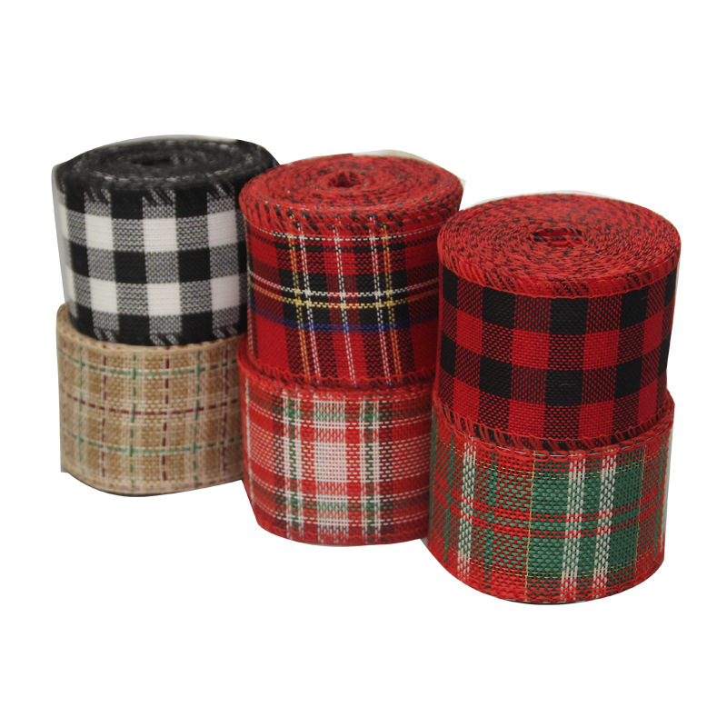 6cm Christmas Decoration Iron Wire Iron Wire Ribbon Burlap Roll Ribbons