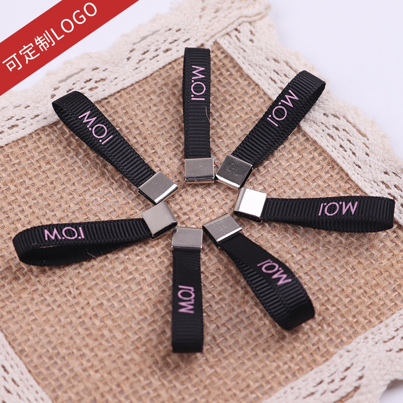 Factory Wholesale Ribbon 0.7cm Printing Monochrome Logo Buckle for Gift Packaging Ribbons