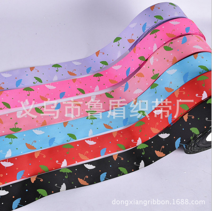 Yiwu dongxiang, ribbon manufacturers straight rib belt printing text polyester belt printing.