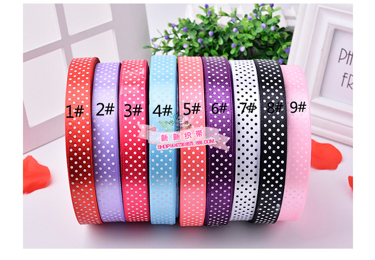 2.0cm Printed Point Polyester Ribbon Supply 6 Points Ribbon Handmade DIY Hair Bow Ribbon Factory Direct Sales