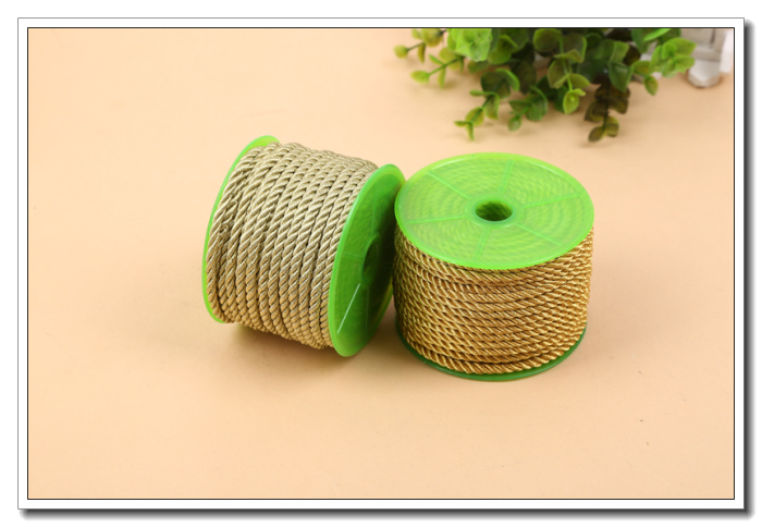 Manufacturer direct sale of gold and silver wire double rope polyester rope DIY braided rope.