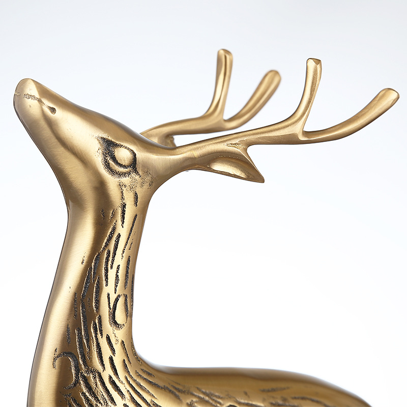 Ornaments Pure Copper Sika Deer Wine Cabinet Living Room Decorations Home Crafts Metal Copper Deer Decoration Metal Deer