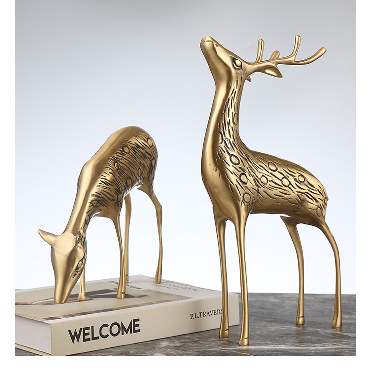 Ornaments Pure Copper Sika Deer Wine Cabinet Living Room Decorations Home Crafts Metal Copper Deer Decoration Metal Deer Ornaments Pure Copper Sika Deer Wine Cabinet Living Room Decorations Home Crafts Metal Copper Deer Decoration Metal Deer