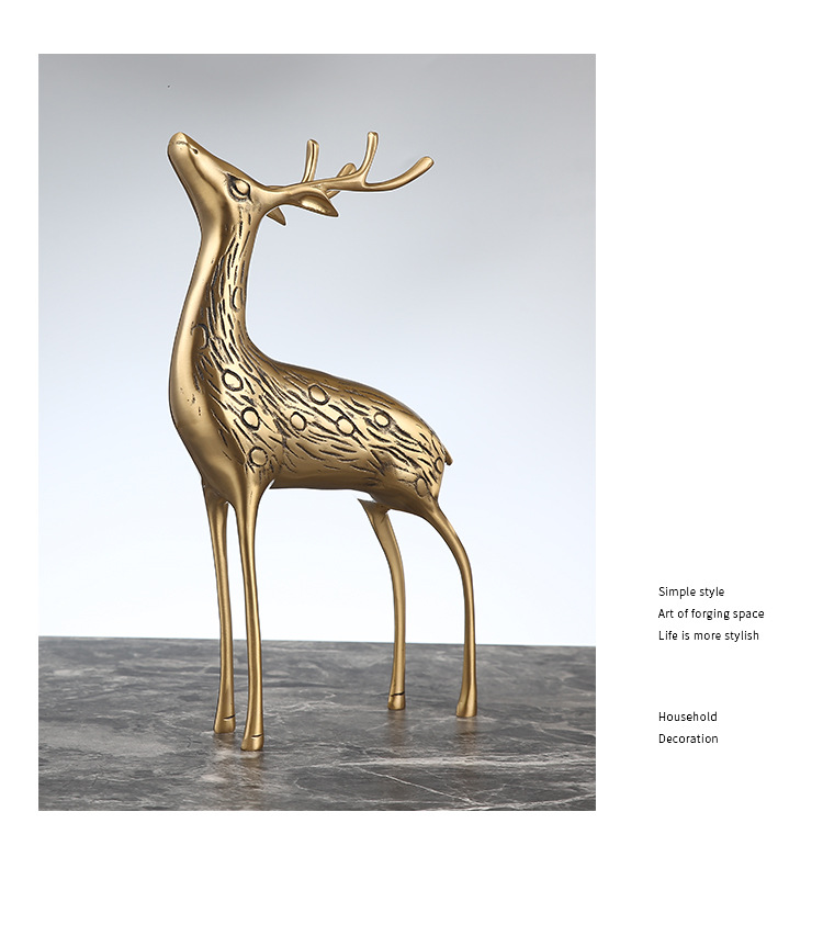 Ornaments Pure Copper Sika Deer Wine Cabinet Living Room Decorations Home Crafts Metal Copper Deer Decoration Metal Deer Ornaments Pure Copper Sika Deer Wine Cabinet Living Room Decorations Home Crafts Metal Copper Deer Decoration Metal Deer