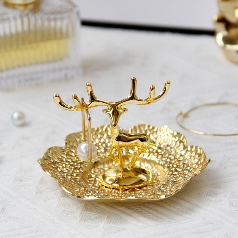INS Nordic Style Golden Reindeer Jewelry Plate Metal Middle East Arabic Ring Metal Deer
