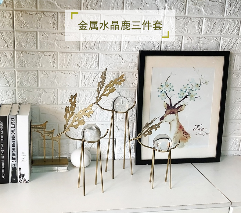 Metal Deer Domestic Study Metal Sika Deer Crystal Ball Decoration Model Room Desktop Soft Outfit Crafts Furnishings Metal Deer Domestic Study Metal Sika Deer Crystal Ball Decoration Model Room Desktop Soft Outfit Crafts Furnishings
