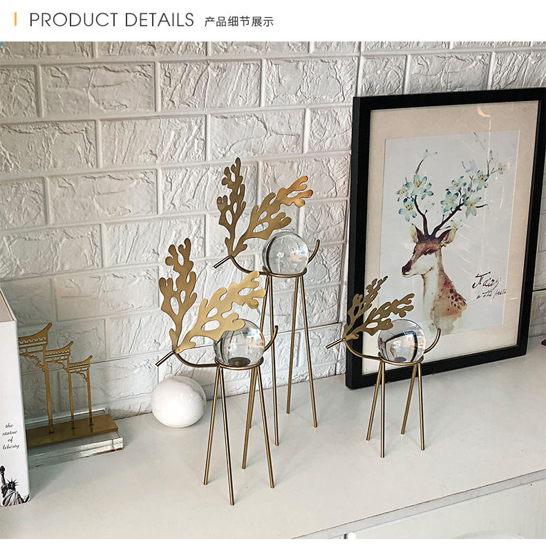 Metal Deer Domestic Study Metal Sika Deer Crystal Ball Decoration Model Room Desktop Soft Outfit Crafts Furnishings Metal Deer Domestic Study Metal Sika Deer Crystal Ball Decoration Model Room Desktop Soft Outfit Crafts Furnishings