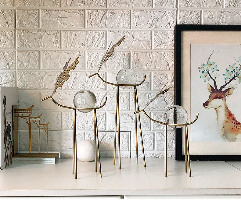 Metal Deer Domestic Study Metal Sika Deer Crystal Ball Decoration Model Room Desktop Soft Outfit Crafts Furnishings Metal Deer Domestic Study Metal Sika Deer Crystal Ball Decoration Model Room Desktop Soft Outfit Crafts Furnishings