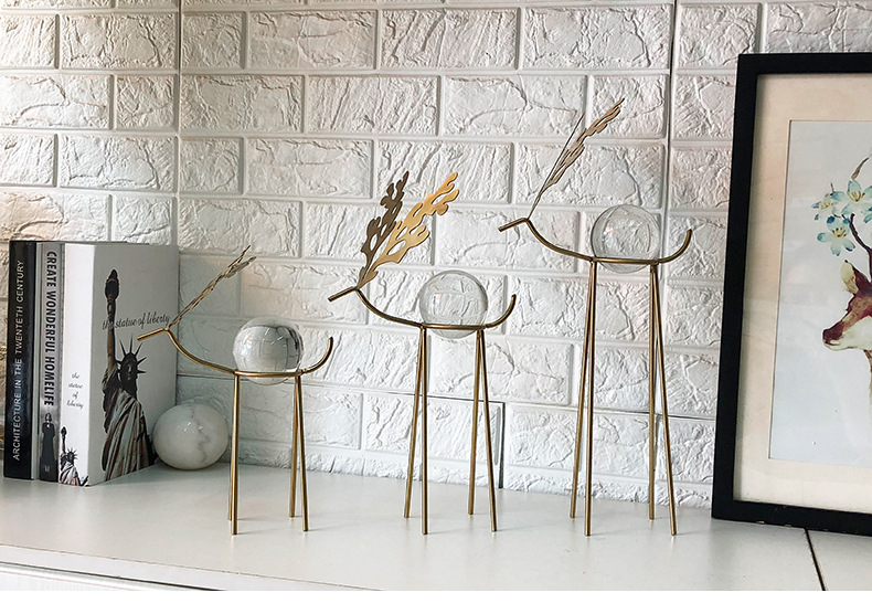 Metal Deer Domestic Study Metal Sika Deer Crystal Ball Decoration Model Room Desktop Soft Outfit Crafts Furnishings Metal Deer Domestic Study Metal Sika Deer Crystal Ball Decoration Model Room Desktop Soft Outfit Crafts Furnishings