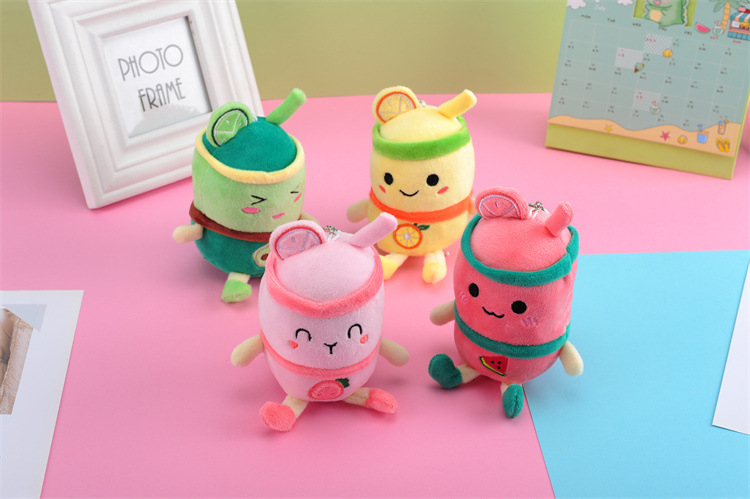 Plush Toy Key Pendant Fruit Milky Tea Cup Plush Doll Keychain Milk Tea Schoolbag Pendant Present to Girl Festival Plush Toy Key Pendant Fruit Milky Tea Cup Plush Doll Keychain Milk Tea Schoolbag Pendant Present to Girl Festival