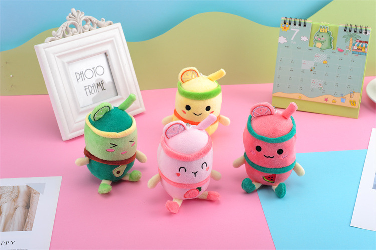 Plush Toy Key Pendant Fruit Milky Tea Cup Plush Doll Keychain Milk Tea Schoolbag Pendant Present to Girl Festival Plush Toy Key Pendant Fruit Milky Tea Cup Plush Doll Keychain Milk Tea Schoolbag Pendant Present to Girl Festival