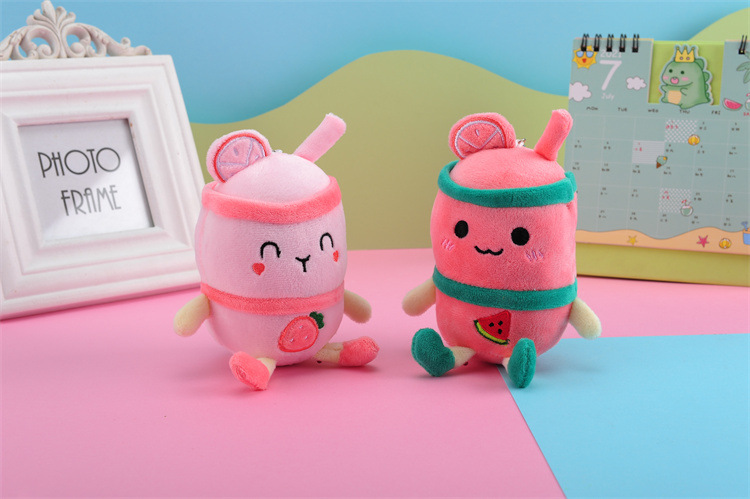 Plush Toy Key Pendant Fruit Milky Tea Cup Plush Doll Keychain Milk Tea Schoolbag Pendant Present to Girl Festival Plush Toy Key Pendant Fruit Milky Tea Cup Plush Doll Keychain Milk Tea Schoolbag Pendant Present to Girl Festival
