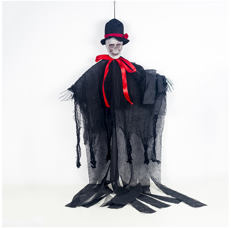 Halloween Ghost Festival Horror Atmosphere TikTok Photo Decoration Props Fabric Skull Pendant Bar Wedding Decorations