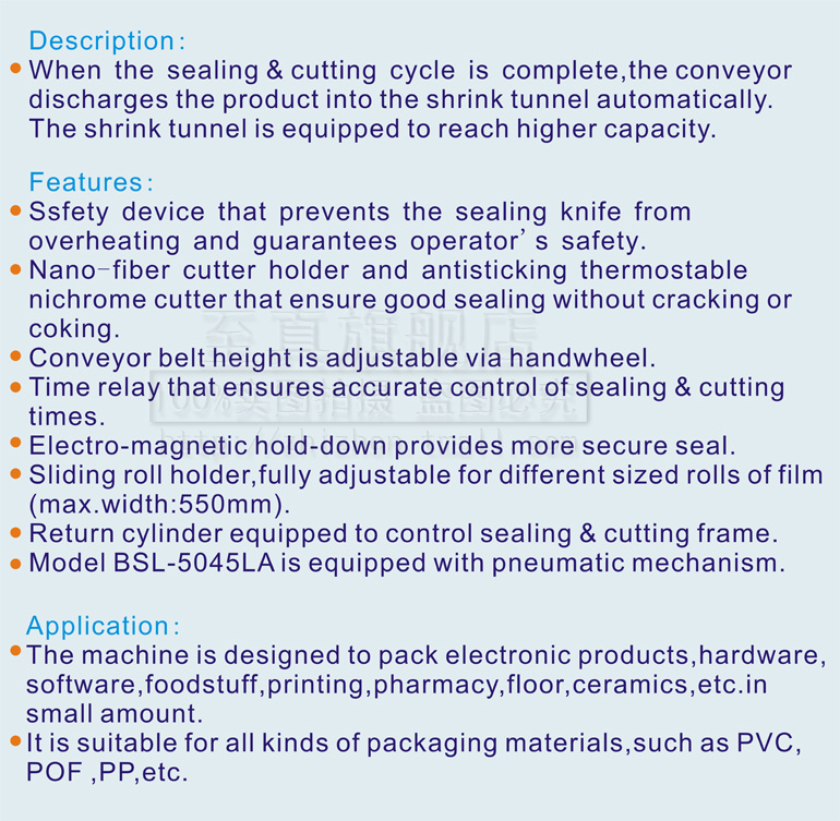 BSL-5045L Automatic "L" Type Sealing and Cutting Machine Shrink Machine Packaging Machine FM Sealing Machine