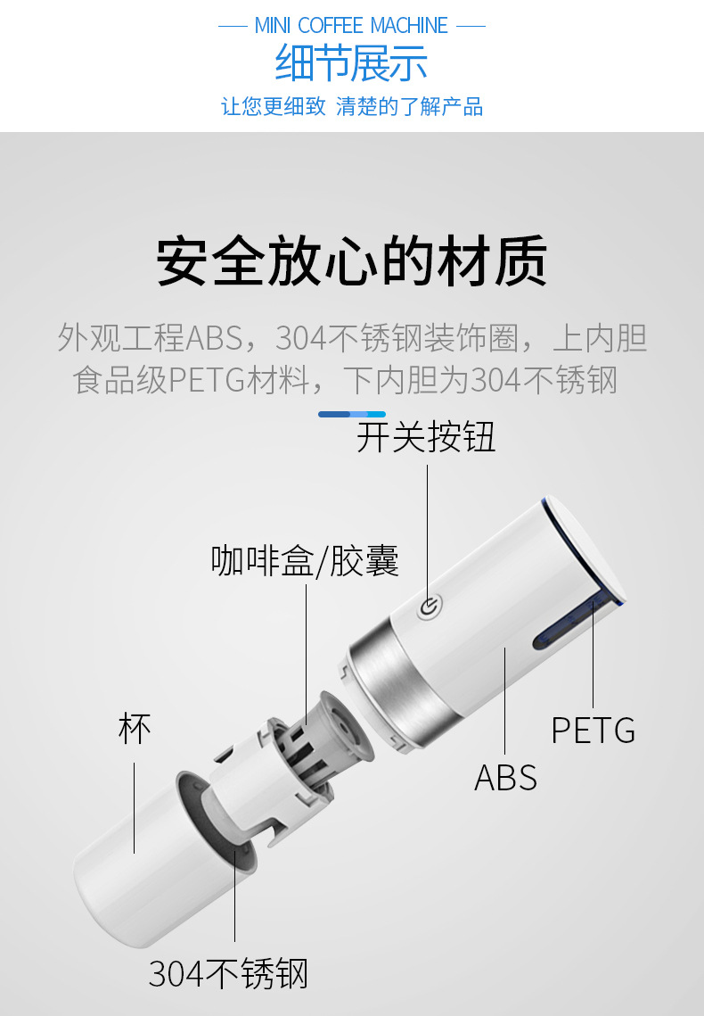 Portable Electric Function Coffee Machine American Capsule Coffee Pot Household Car Instant CapsuleGround Coffee