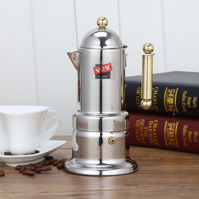 Italian 04 Coffee Machine Coffee Percolator Household Extraction Stainless Steel Mocha Black Coffee Pot Pagoda Pot