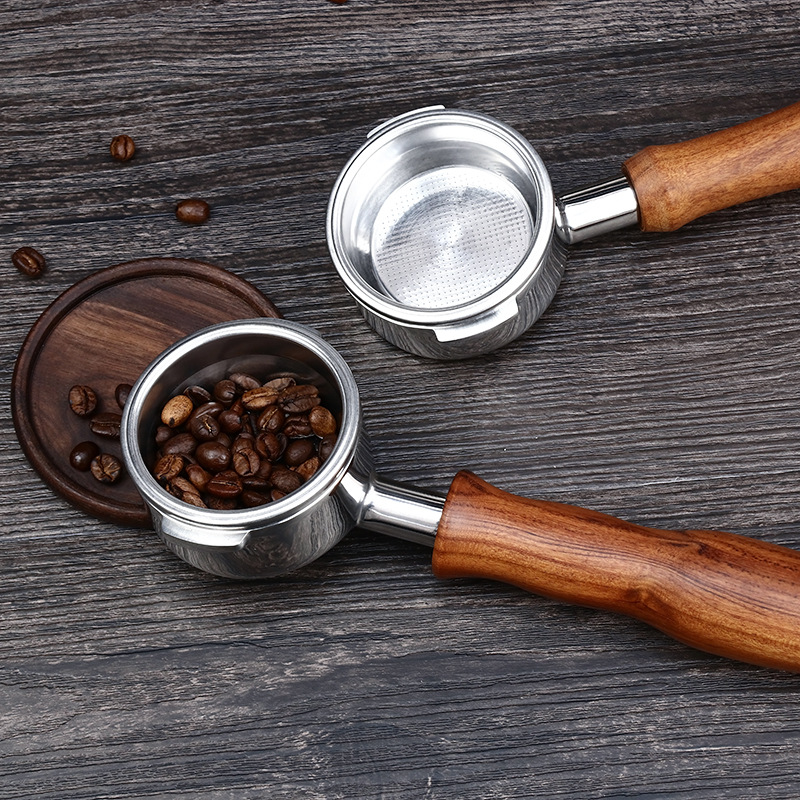 Solid Wood Coffee Machine Bottomless Handle Huanghuali Welhome 310 210 Universal Bottomless Handle Factory Wholesale