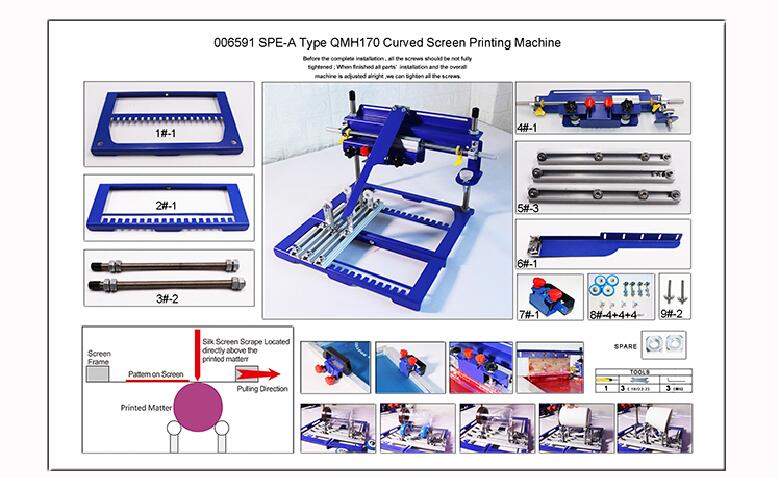 006591 SPE-A Type QMH170 Curved Screen Printing Machine 006591 SPE-A Type QMH170 Curved Screen Printing Machine