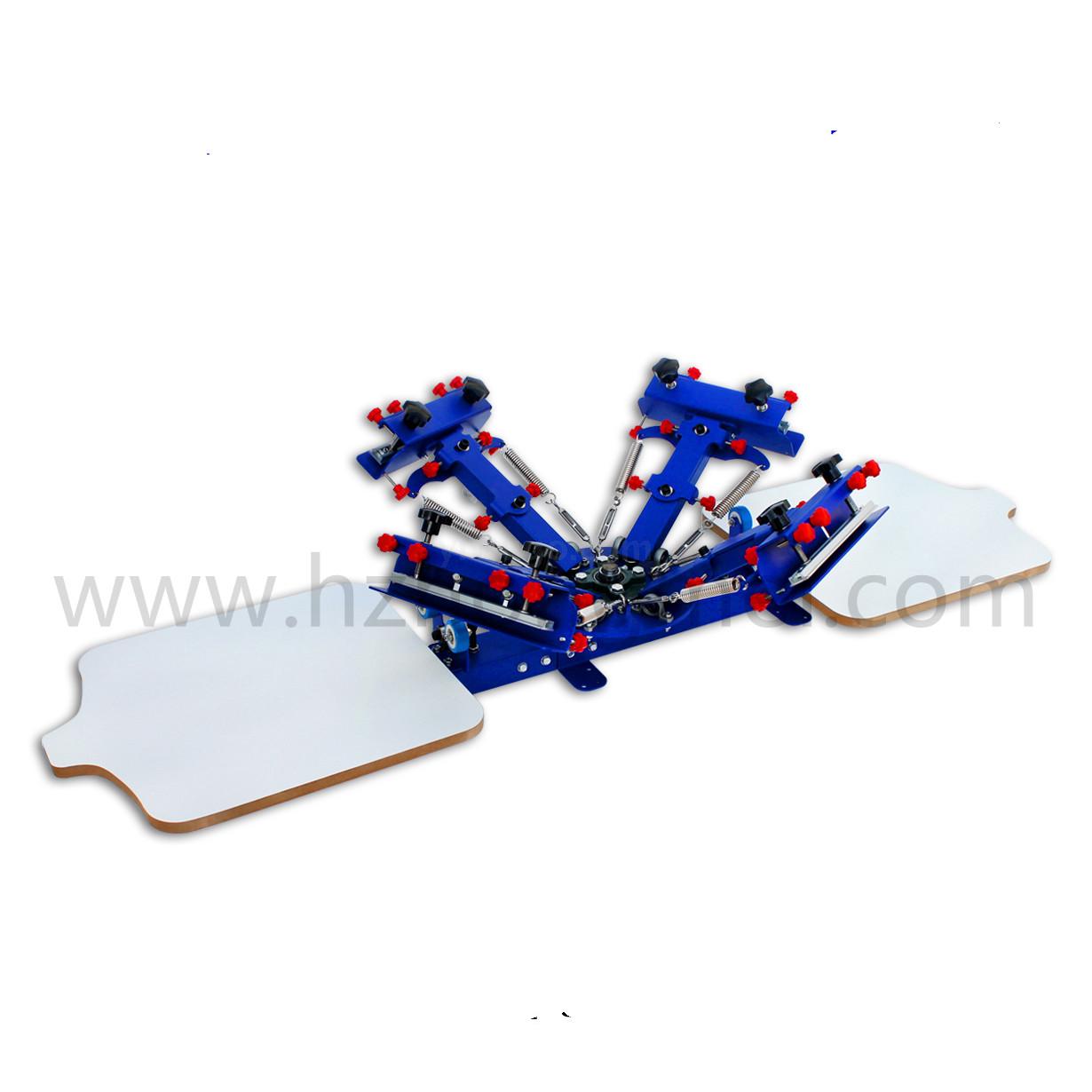 E421Z Desktop Micro-adjust Four Color Two Station Overprinting Screen Printing Machine