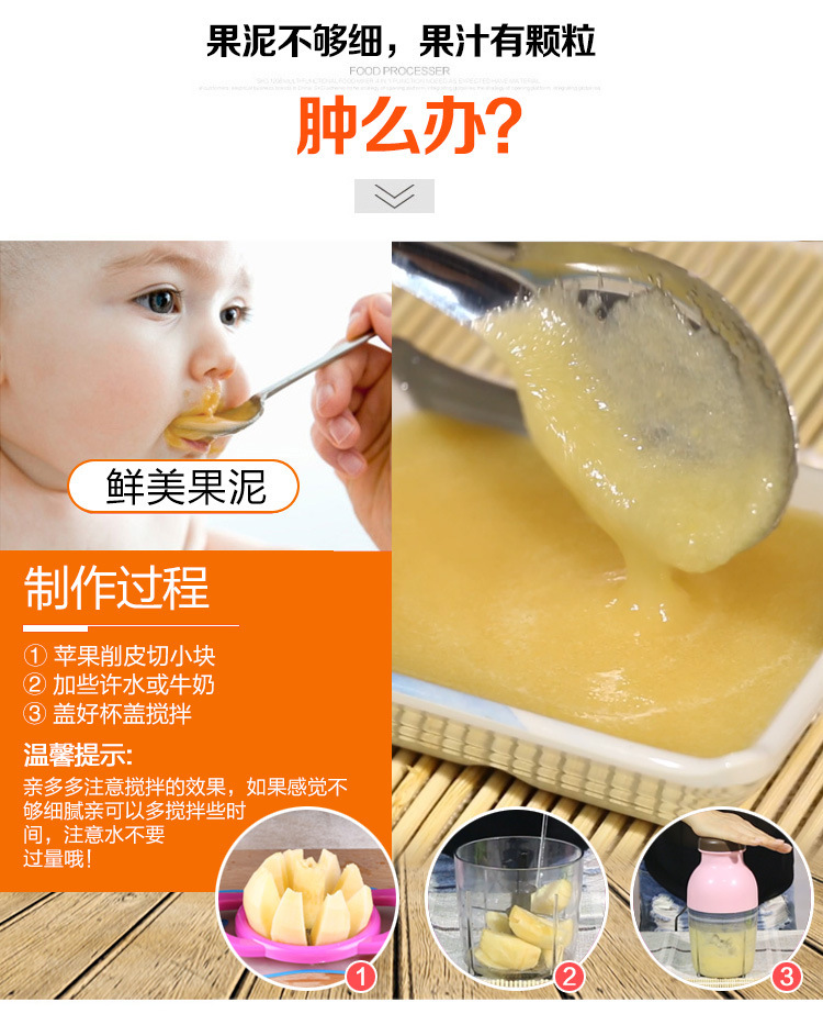 Small MultiFunction Food Processor Cytoderm Breaking Machine Baby Mud Smasher Electric Mini Meat Grinder Babycook