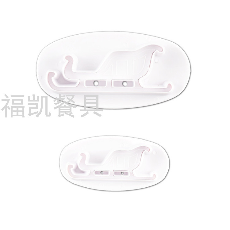 Christmas Sled-Shaped Plunger Mold Small Biscuit Cutting Machine Die Spring Fondant Supplies