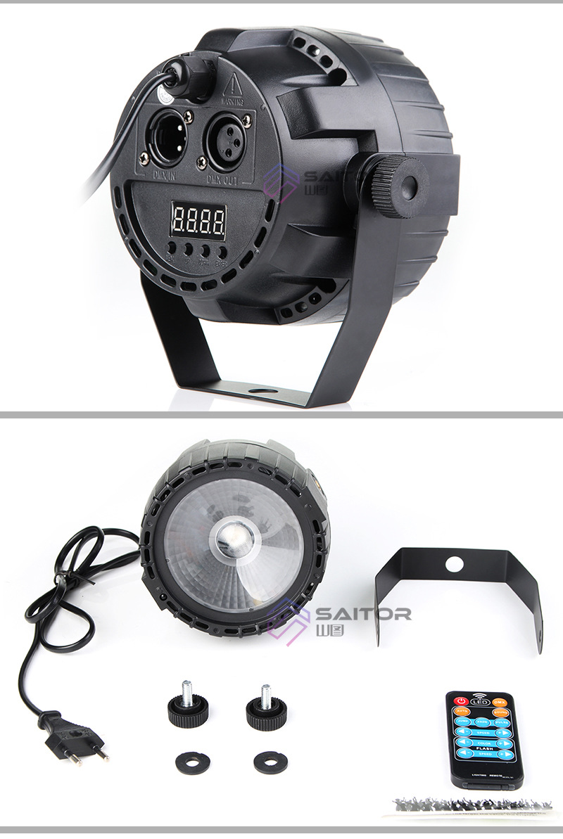 led mini 15W remote control COB surface light lamp RGB + UV small par light bar light KTV stage lighting decoration