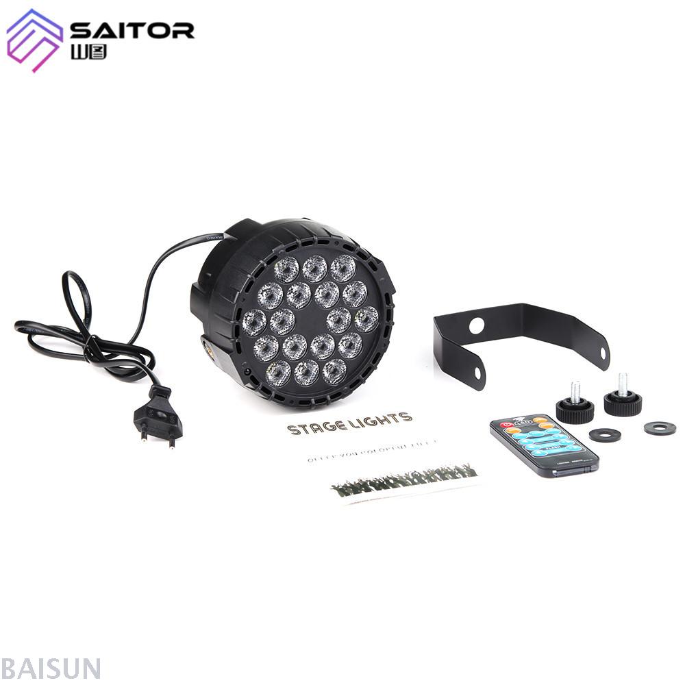 New Mini 18pcs Monochrome Plastic Par Light Remote Control Sound Control Light Bar KTV Stage Lighting Equipment