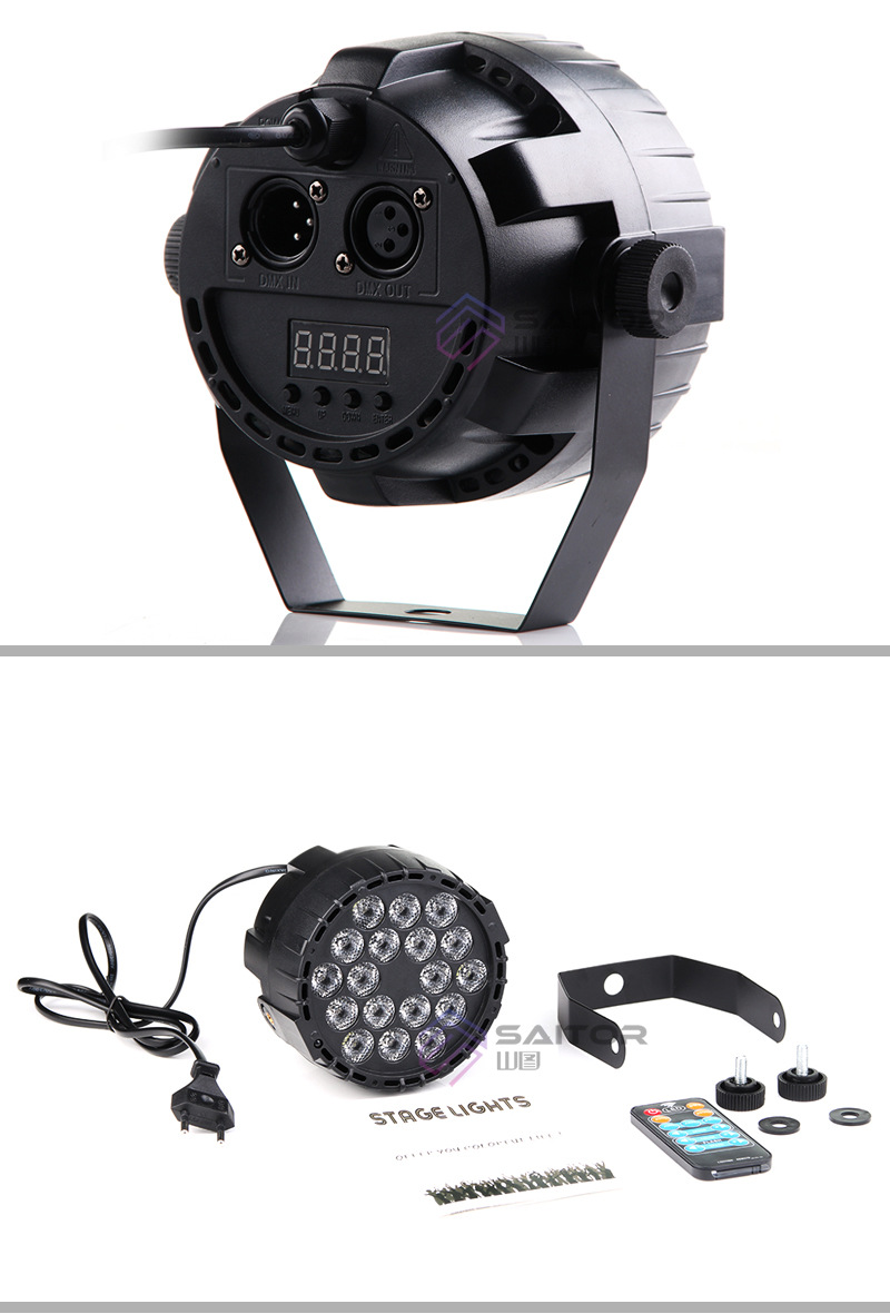 New Mini 18pcs Monochrome Plastic Par Light Remote Control Sound Control Light Bar KTV Stage Lighting Equipment