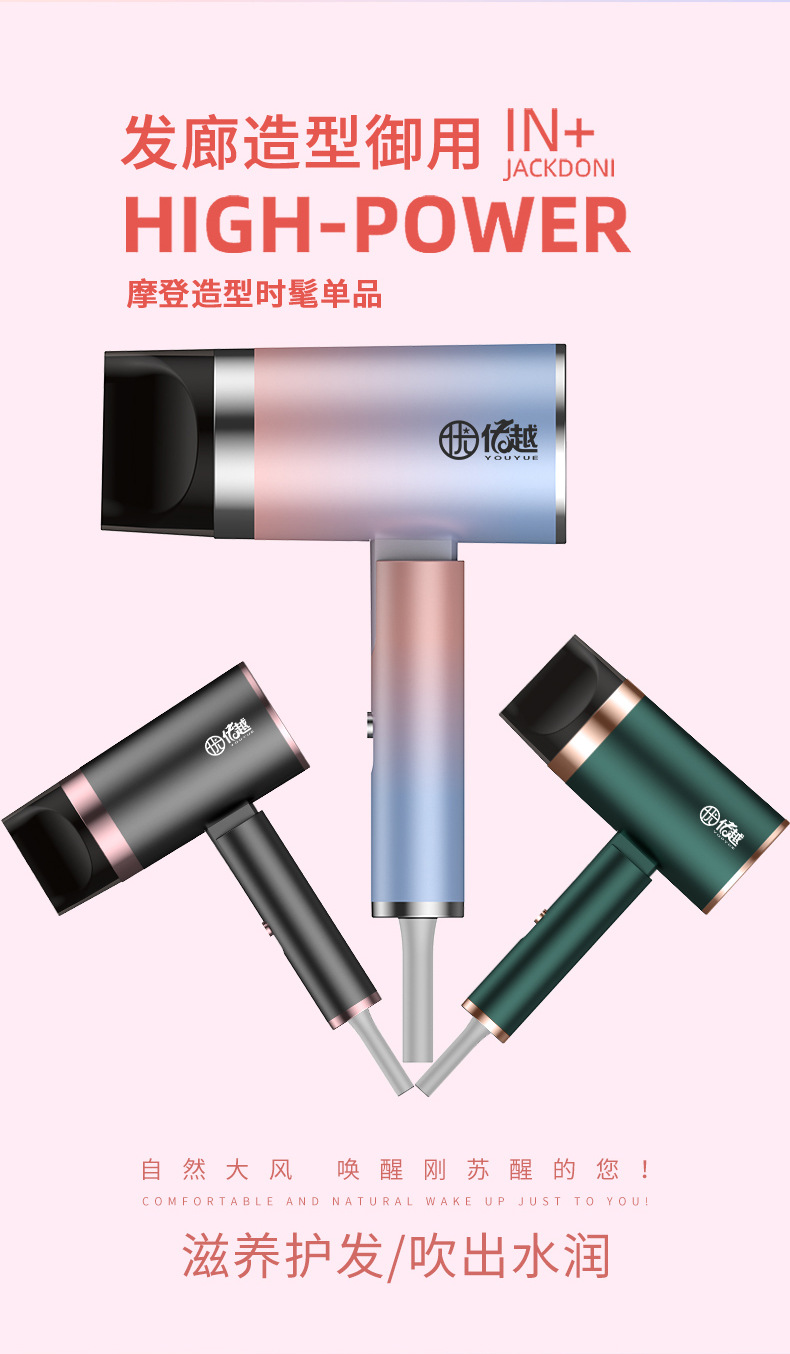 Hair Dryer Household Mute Heating and Cooling Air Negative Ion Household Electric Blower Gift One Product Dropshipping