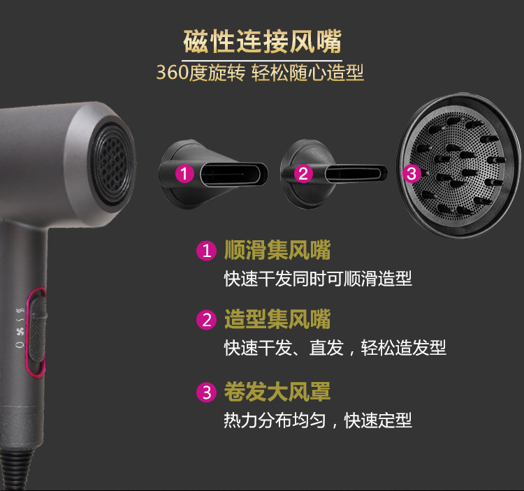 Hair Dryer Moisturizing Anion Electric Blower Heating and Cooling Air Electrical Constant Temperature Hammer Hair Dryer