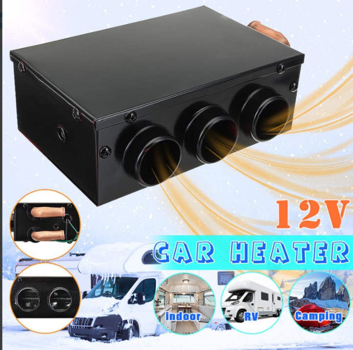 The New Cars Goods Car Warm Air Blower Combat Machine 12v24v Three-Hole Plumbing Fan Copper Water Pipe 16 Water Pipe