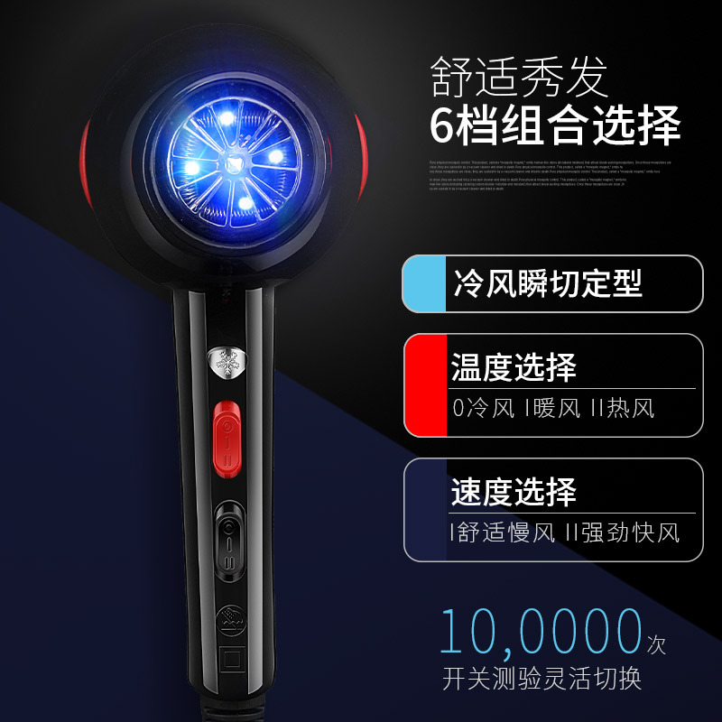 Household Hair Dryer Constant Temperature Heating and Cooling Air Anion Electric Blower MultiGear Adjustable Hair Dryer