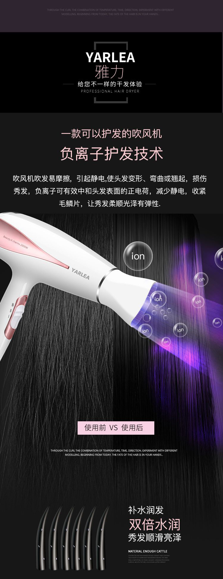 High Power Household Electric Blower Heating and Cooling Air Hair Dryer Hair Salon Hair Dryer CrossBorder Hot Selling