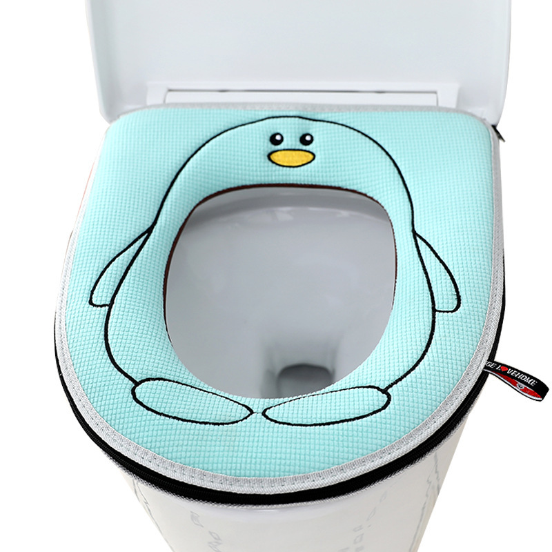 SiGe Toilet Mat Summer Household Cute Cushion Zipper Toilet Washer Toilet Seat Cover Thickened Four Seasons Cushion