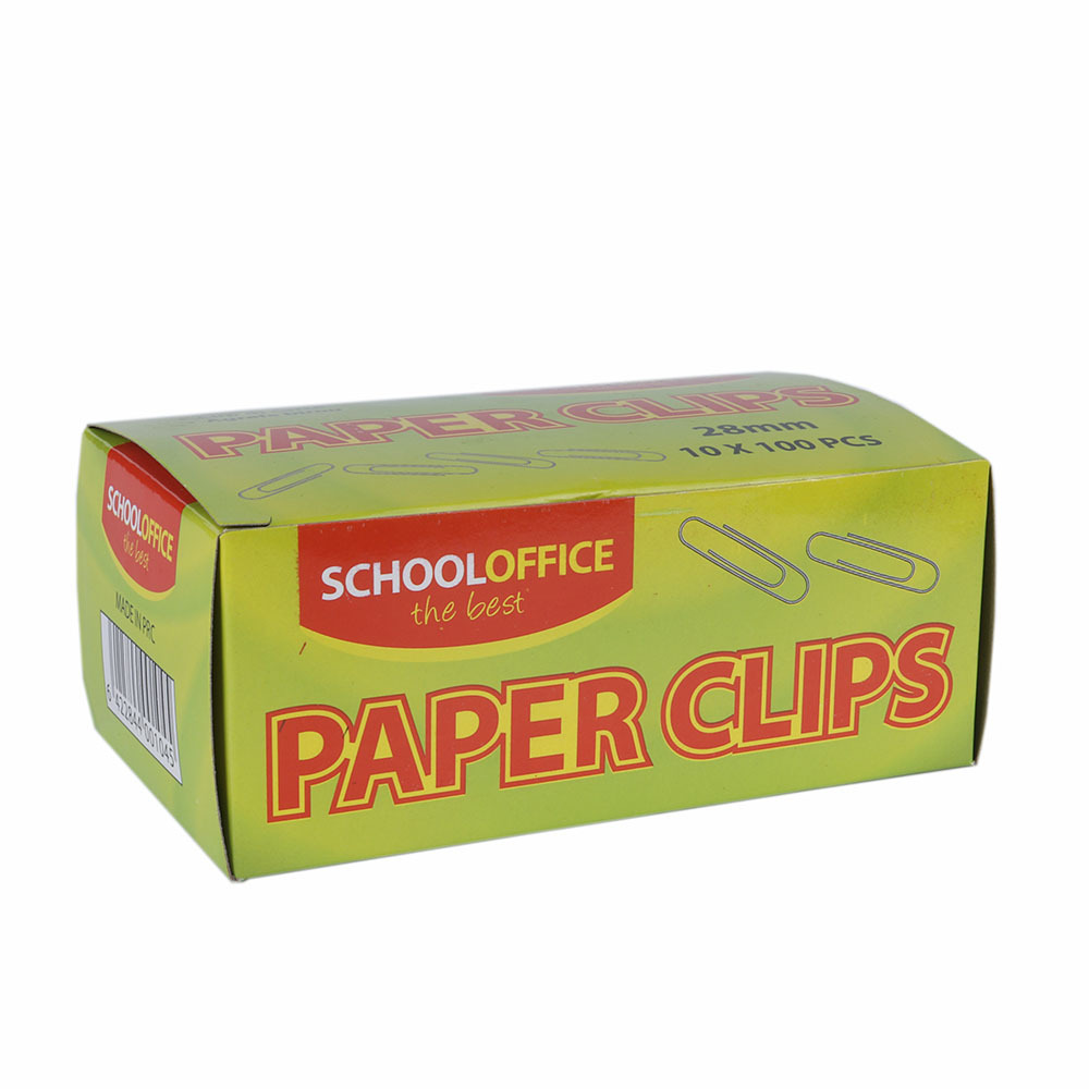 Office supplies metal paper clip material fixed pin clip boxed paper clip wholesale 28mm