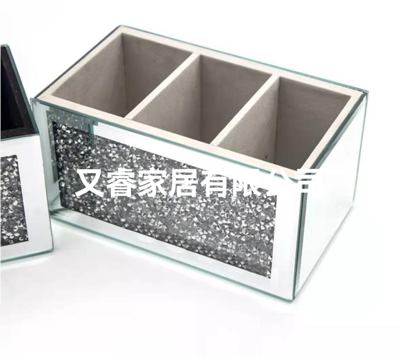 Glass Makeup Brush Box Cosmetic Case Beauty Box Chalk Box Cosmetic Box